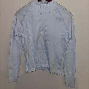 Women's Light Blue Ribbed Top